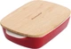 Forma do pieczenia z pokrywką KitchenAid Stoneware z kamionki 6.5 x 15.5 x 26 cm 0.9 l Czerwona (4894871028609) - obraz 1