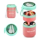 Термо супниця на 2 яруси, з металевою основою TeDeMei 710 мл, Рожева - зображення 10