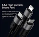 Кабель BASEUS StarSpeed 3в1 Fast Charging USB MicroUSB/Lightning/Type-C 3.5A 1.2m Чорний (B3in1B) - зображення 2
