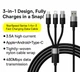 Кабель BASEUS StarSpeed 3в1 Fast Charging USB MicroUSB/Lightning/Type-C 3.5A 1.2m Чорний (B3in1B) - зображення 5