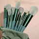 Пензлі для макіяжу Make Lewer Me Brushes у футлярі 13 штук зелений колір - зображення 3