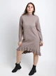 Сукня жіноча бежеве комір стійка 8043-1 ONE SIZE - зображення 4