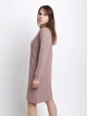 Платье женское бежевое воротник стойка с косами 8036-2 ONE SIZE - изображение 6