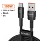 Кабель Toocki 100W 20V/5A USB-A to Type-C для швидкої зарядки 3м (TXCT-HY01/360) Black - изображение 1