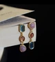 Серьги бижутерия Асимметрия jeweston Золотые с 3 камнями - изображение 2