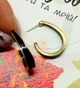 Сережки біжутерія краплі jeweston золоті-чорні - зображення 3