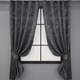 Комплект коротких штор VR-Textil Жаккард Sultan YL № 1211ш Графітовий 130х170 см 2 шт (35-0004) - зображення 1