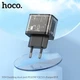 Мережевий зарядний пристрій HOCO N34 Dazzling dual-port PD20W+QC3.0 charger Transparent Black (6931474799166) - изображение 7