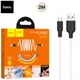 Кабель Hoco USB - Micro-USB 2м силікон 2.4А X21 Plus White (X21_2M_White) - зображення 1