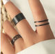 Набір каблучок 3 штуки біжутерія чорні Fashion Jewelry (II) 32094 - зображення 1