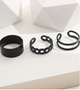 Набір каблучок 3 штуки біжутерія чорні Fashion Jewelry (II) 32094 - зображення 2