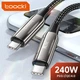 Кабель Toocki Type-C to Type-C 240W (48V/5А) PD3.1 швидка зарядка та передача данних для ноутбуків планшетів BLACK (735183204744) - зображення 1