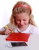 Магнітний дитячий планшет для малювання Mini MagPad Shantou з картками червоний - зображення 2
