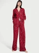 Жіноча піжама (штани + Сорочка) Victoria's Secret Flannel Long Pajama L Red Swirl Heart - зображення 1