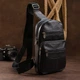 Сумка-слінг чоловіча шкіряна Vintage leather-20000 Чорна - изображение 6