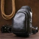 Сумка-слинг мужская кожаная Vintage leather-20684 Черная - изображение 6