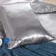 Атласное Серебряно-золотое полуторное постельное белье Moka Textile 145*210 - изображение 5