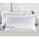 Атласное Бело-Голубое Семейное постельное белье Moka Textile 145*210 - изображение 3