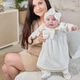 Костюм для крещения девочки Мамине Сонечко Панночка 86 велюр айвори кружево айвори (11211-5) - изображение 2