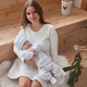 Вишитий набір одягу для хрещення хлопчика Мамине Сонечко 56 розмір Монохром геометрія срібна вишивка (вишиванка, штани, шапка і пінетки), велюр білий + мішечок для локону у подарунок (арт.12222) - зображення 5