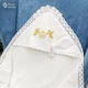 Крыжма-полотенце Мамине Сонечко Ангелы и корона золотая вышивка белый лен + белая банная махра 80*80 см (31161-А) - изображение 3