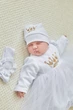 Костюм для крещения девочки Мамине Сонечко Корона маленькая плюс золото 56 велюр белый (11219) - изображение 3