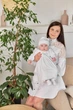 Костюм для крещения девочки Мамине Сонечко Корона маленькая серебренная вышивка 56 белый велюр (11235) - изображение 4