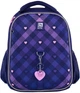 Рюкзак шкільний каркасний Kite Check and Hearts 35x26x13.5 см Фіолетовий (K24-555S-1) - зображення 5