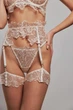 Мереживний комплект білизни з поясом Nud Royal S Тілесний (N03008) - зображення 3