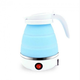 Складной электрочайник Electric Kettle силиконовый походный дорожный голубой 600 мл - изображение 1