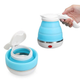 Складной электрочайник Electric Kettle силиконовый походный дорожный голубой 600 мл - изображение 3