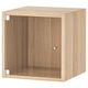 Настенный шкаф IKEA ЭКЕТ, застеклить дверь, под беленый дуб, 35x35x35 см, 193.363.71 - изображение 1