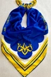 Жіноча Патріотична хустка Тризуб синьо-жовта шовк 90х90 см 05022 - зображення 1