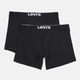 Набір трусів шорти чоловічий 2 шт Levi's Solid Basic Boxer Brief Organic Co 2P 7012228420050 S Чорний (8720245437622) - зображення 1