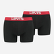 Набір трусів-боксерів чоловічих 2 шт Levi's Solid Basic Boxer Brief Organic Co 2P 7012228420080 2XL Чорний/Червоний (8720245437813) - зображення 1