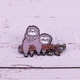 Брошь-значок BROCHE бижутерия Животные Два ленивца фиолетовая BRGV114063 - изображение 5