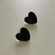 Сережки-сердечка "Night Heart" Honey Fashion Accessories чорний (12089) - изображение 4