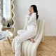 Пижама из муслина L Белая в коричневые сердца - изображение 13