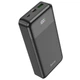 Повербанк Hoco J102A + кабель micro USB (20000 mAh, 20 Вт, PD, QC 3.0, USB Type-C, USB Type-A, micro USB, із швидкою зарядкою) - чорний - зображення 1