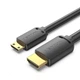 Кабель mini HDMI на HDMI 4K 60Hz Vention HDTV 2.0 male-to-male (2m, 4K 60Hz, HDMI2.0). Black - зображення 1