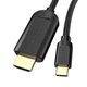 Кабель Type-C на HDMI конвертер перехідник Vention on-screen cable (1.5м, 4K 30Hz). Black - зображення 5