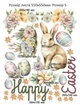 Набор пасхального декора Наклейки Кролик яйца цветы Happy Easter Набор S 55х70см матовая - изображение 5