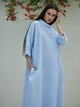 Льняное свободное платье Светло-голубое S - linen island (133444) - изображение 3