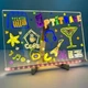Светодиодный 3D ночник детский планер LED DIY Lamp планшет для рисования, светящийся с фломастерами 30х20 см - изображение 1
