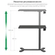 Приставной стол на колесах с регулировкой высоты RZTK Desk Compact Black 700 х 400 мм - изображение 5