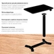 Приставной стол на колесах с регулировкой высоты RZTK Desk Compact Black 700 х 400 мм - изображение 6