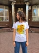 Футболка женская белая TiBi print Ван Гог "Подсолнухи" XXL - изображение 2