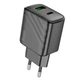 Адаптер сетевой HOCO Sunlight dual-port charger CS23A |1USB/1Type-C, 30W/3A, PD/QC| черный - изображение 3