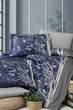 Турецька постільна білизна First Choice Cotton Satin Living Navy Blue сімейна - зображення 2