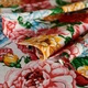 Скатертина для обіднього або кухонного столу, тканина-рогожка, малюнок великі квіти різнобарвні (150см*110см). - зображення 9